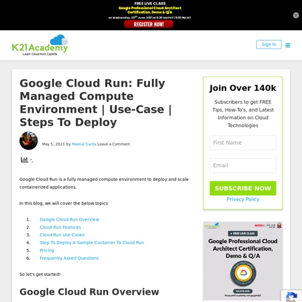 Introduction To Google Cloud Run