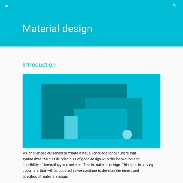 Introduction - Material design - Google design guidelines