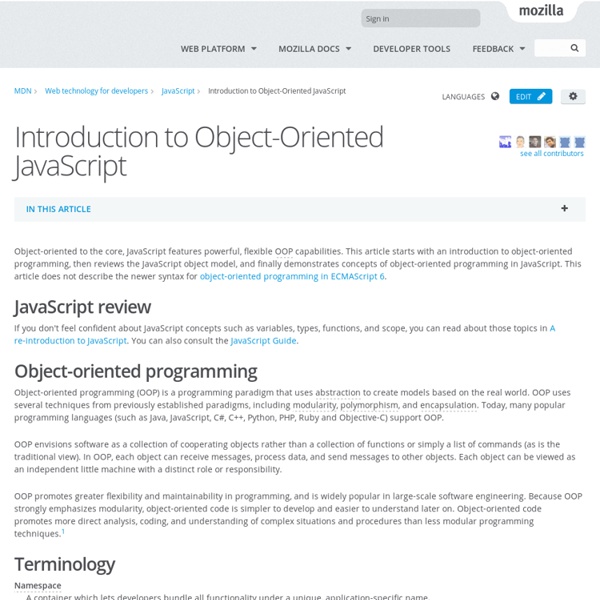 Introduction to Object-Oriented JavaScript - JavaScript