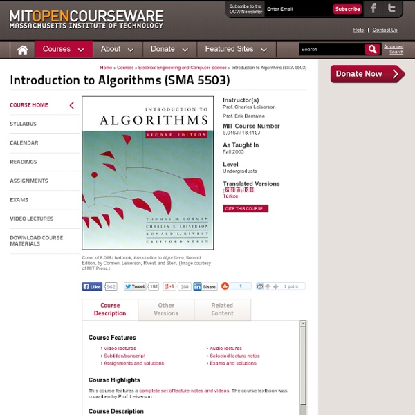 6.046J Introduction to Algorithms (SMA 5503), Fall 2005