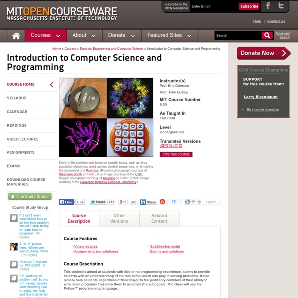 6.00 Introduction to Computer Science and Programming, Fall 2008