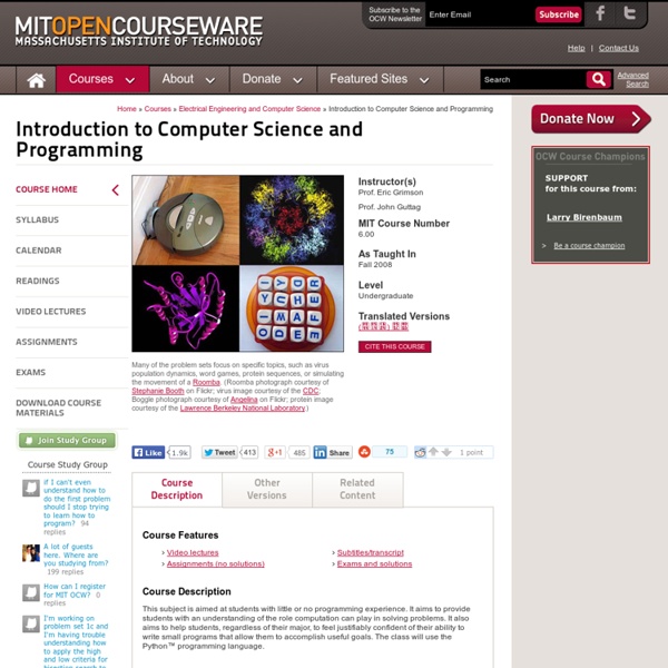 Introduction to Computer Science and Programming