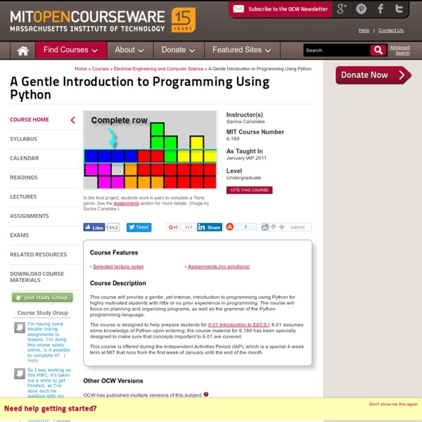 A Gentle Introduction to Programming Using Python