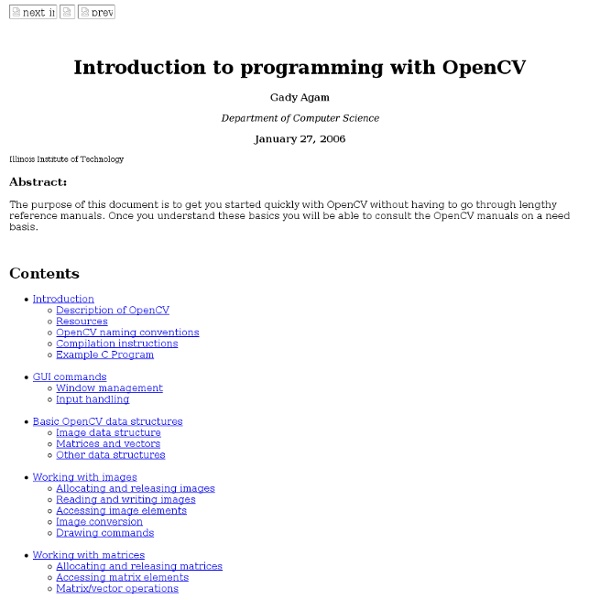 Introduction to programming with OpenCV