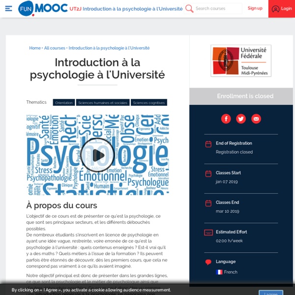 Introduction à la psychologie à l'Université