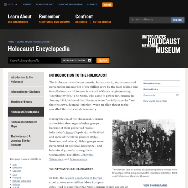 Setting the Scene: Introduction to the Holocaust