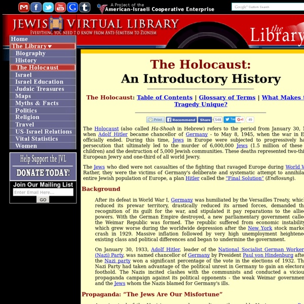 An Introductory History of the Holocaust