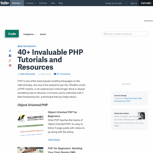 40+ Invaluable PHP Tutorials and Resources