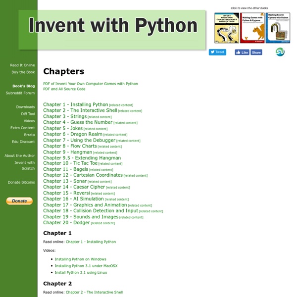 Invent Your Own Computer Games with Python - Chapters