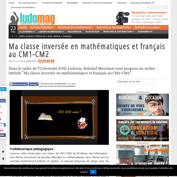 Ma classe inversée en mathématiques et français au CM1-CM2