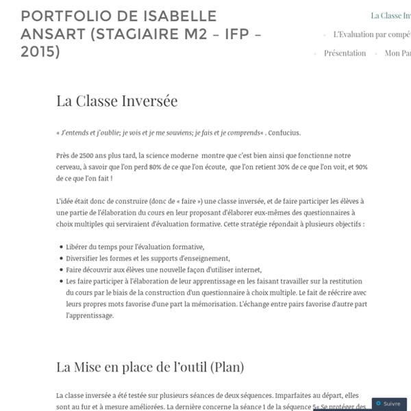 La Classe Inversée – portfolio de Isabelle Ansart (stagiaire M2 – IFP – 2015)