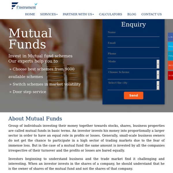 Invest in Mutual Funds - SIP, Equity, Balanced, Index Mutual funds