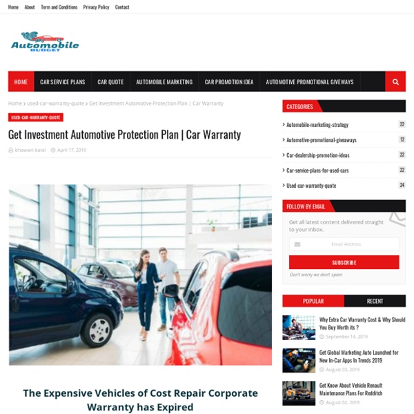 Get Investment Automotive Protection Plan