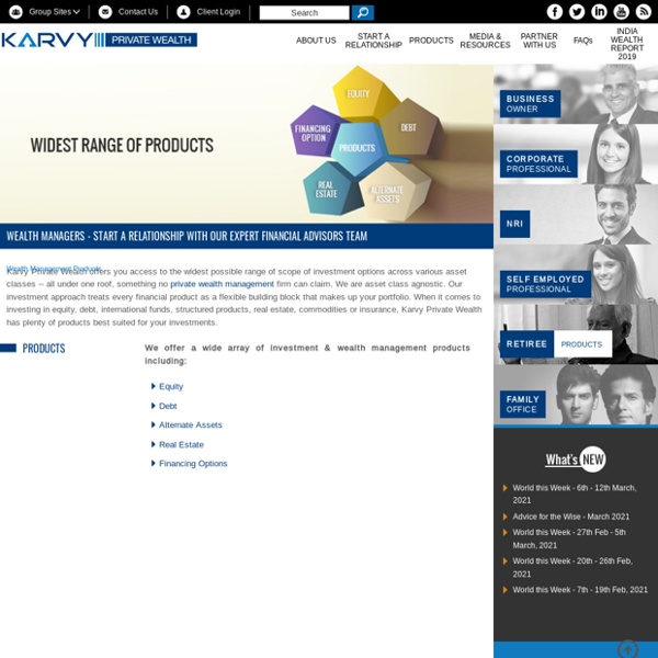 Investment Options - Access Wide range of Financial Products at Karvy Wealth