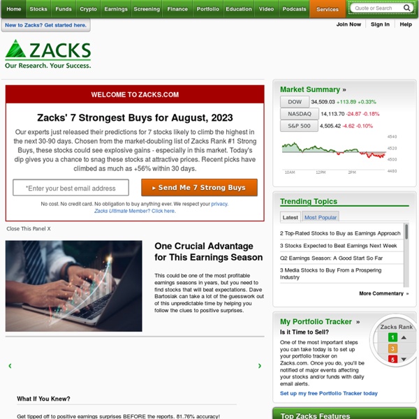 Zacks Investment Research: Stock Research, Analysis, & Recommendations