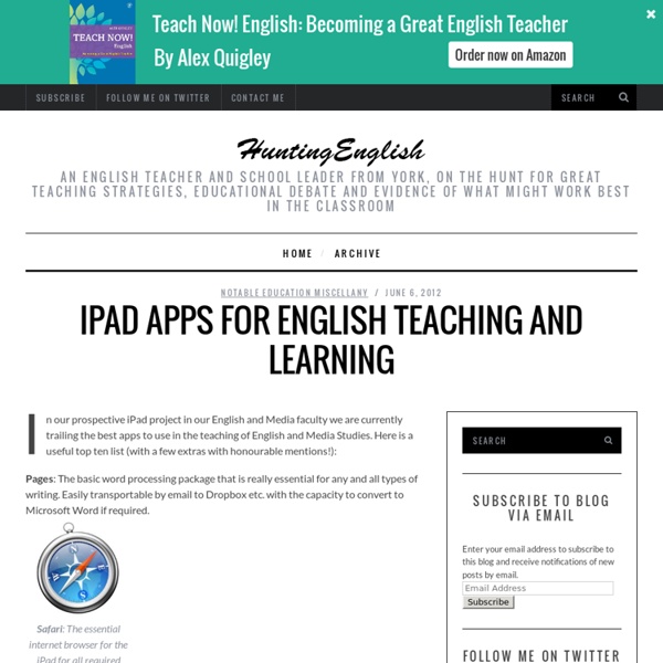 iPad Apps for English teaching and learning