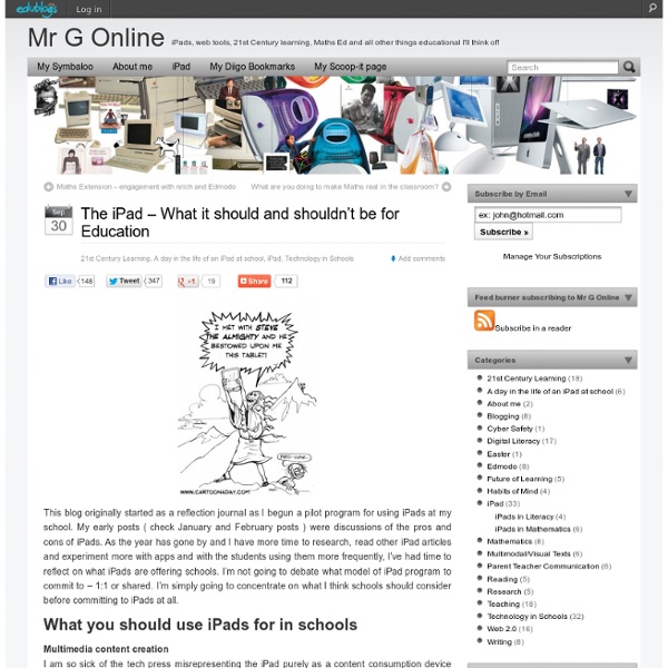The iPad – What it should and shouldn’t be for Education
