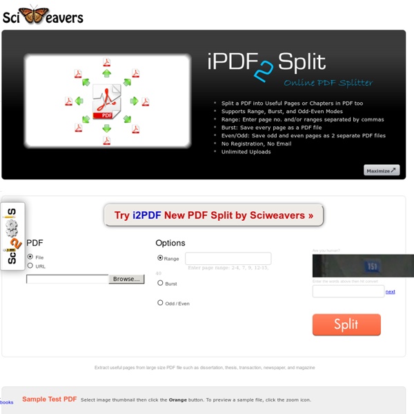 iPDF2Split - Free Online PDF Split
