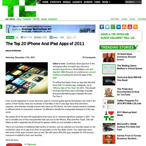 The Top 20 iPhone And iPad Apps of 2011