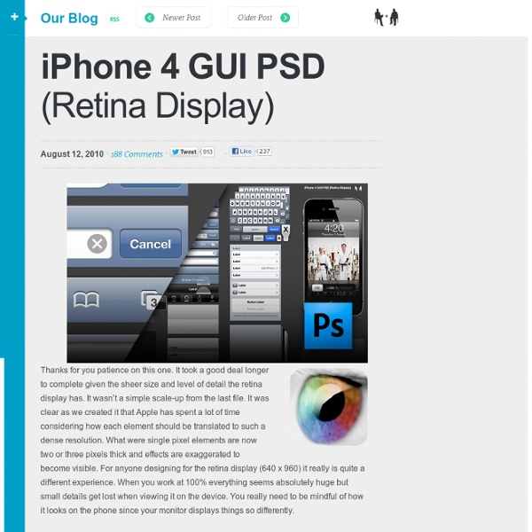 iPhone 4 GUI PSD (Retina Display)