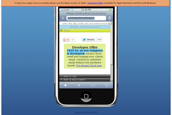iPhone 3G tester - online website test emulator with flip