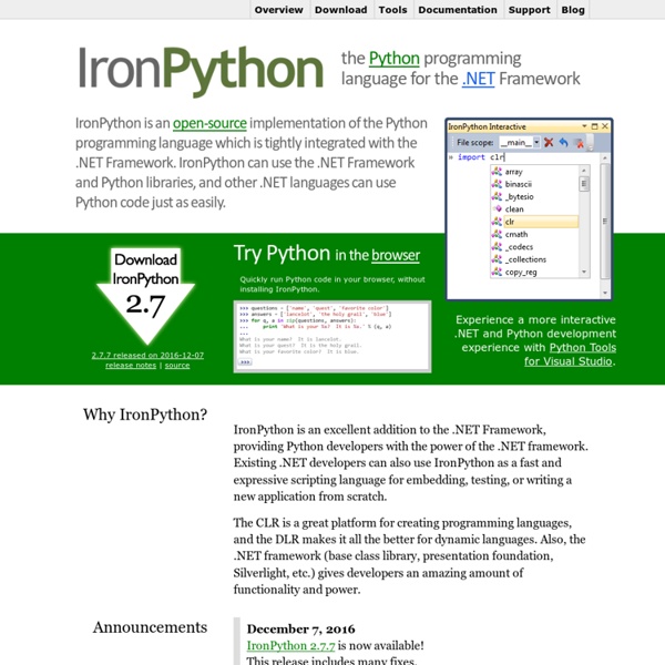 IronPython.net Open Source