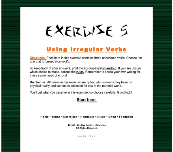 Irregular Verbs — Exercise 5