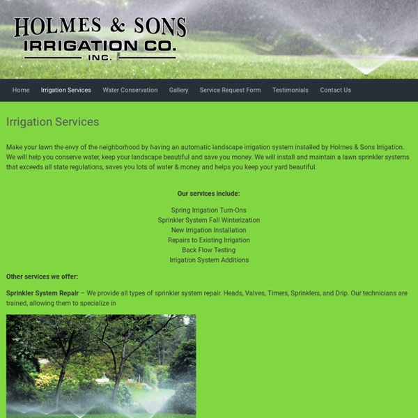 Irrigation Services – Holmes & Sons Irrigation Co.