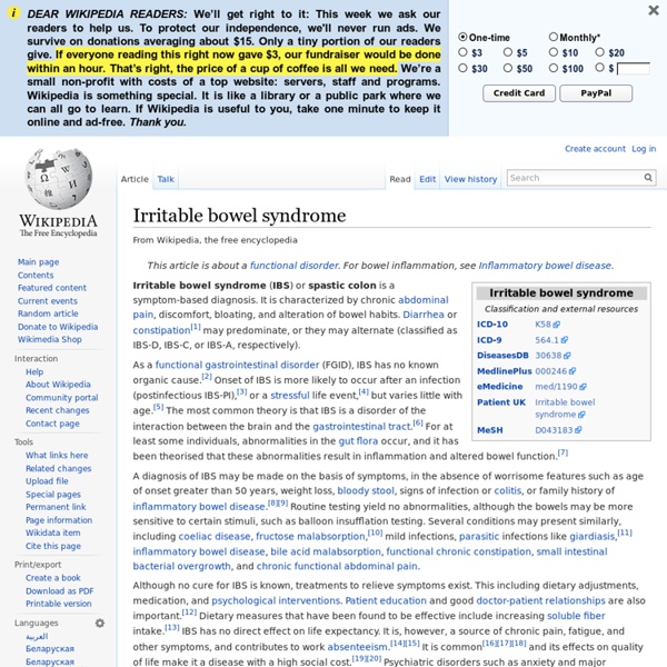 Irritable bowel syndrome