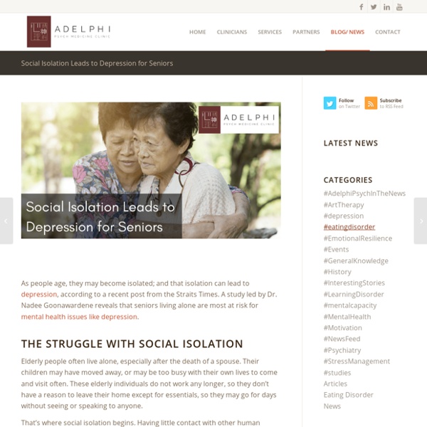 Social Isolation Leads to Depression for Seniors