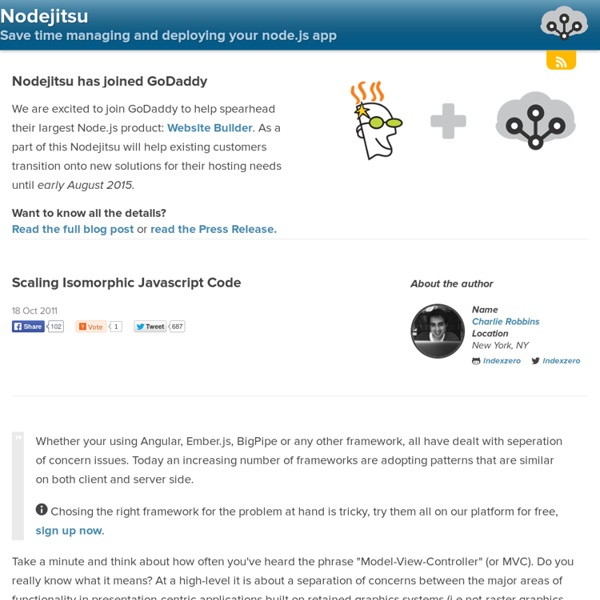 Scaling Isomorphic Javascript Code