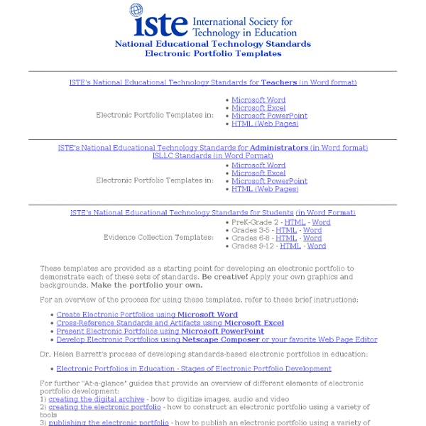 ISTE NETS e-Portfolio Templates