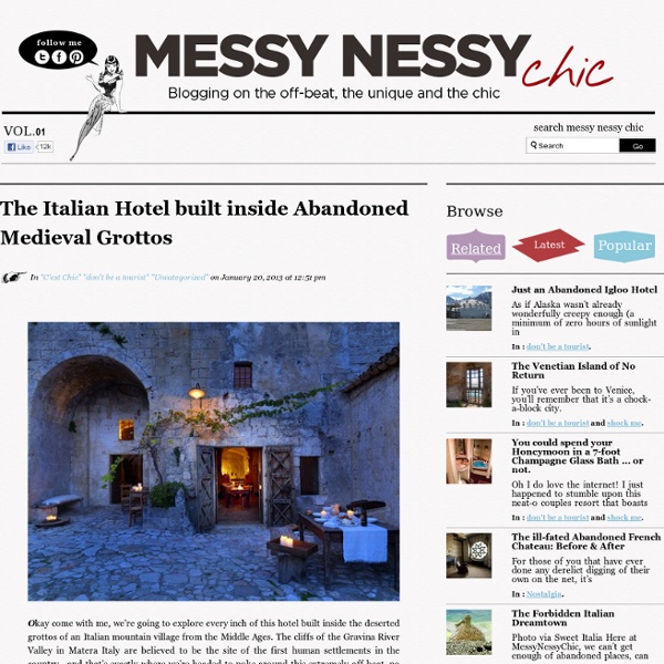 The Italian Hotel built inside Abandoned Medieval Grottos