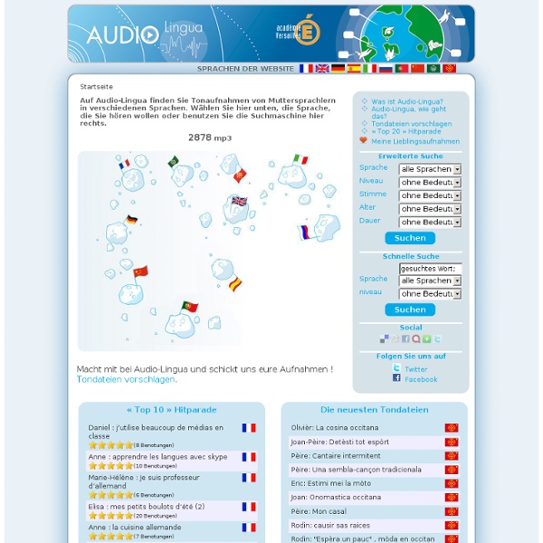 Audio Lingua - mp3-Datein in Englisch, Deutsch (DaF), Spanisch, Italienisch, Russisch und Französisch