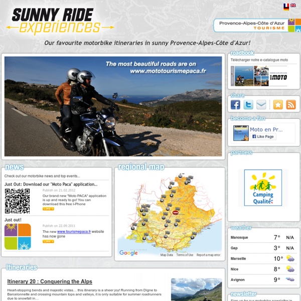 Itinéraires moto en Provence-Alpes-Côte d'Azur - Roadbook - Balade à moto avec terre méditerranée
