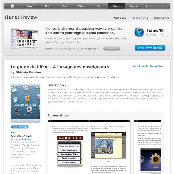 Books - Le guide de l'iPad - A l'usage des enseignants by Ghislain Dominé