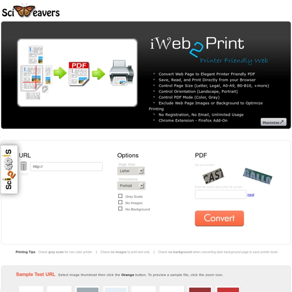 iWeb2Print - Free Online Web Page to Printer Friendly PDF