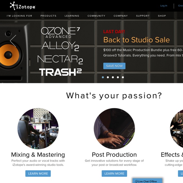 iZotope, Inc - Audio Signal Processing Hardware, Software, Plug-ins, Technology Licensing