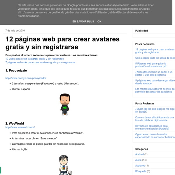 Jacksonbms: 12 páginas web para crear avatares gratis y sin registrarse