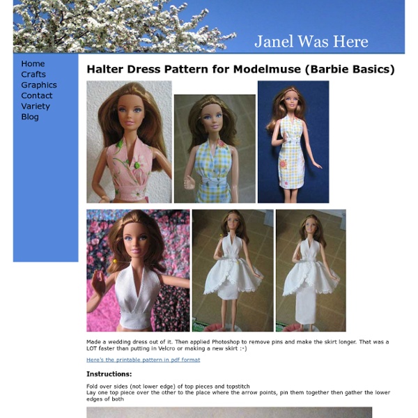 Halter Dress Pattern For Modelmuse (Barbie Basics)