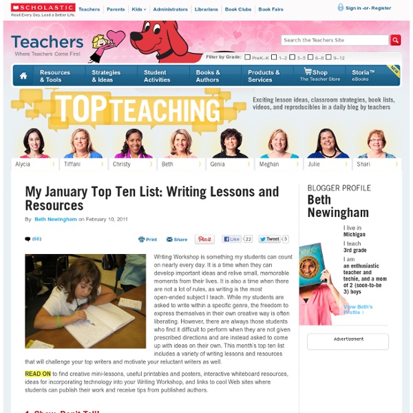 My January Top Ten List: Writing Lessons and Resources