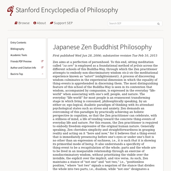 Japanese Zen Buddhist Philosophy
