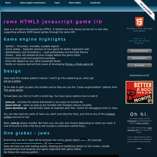 Jaws » HTML5 Javascript game engine / development library