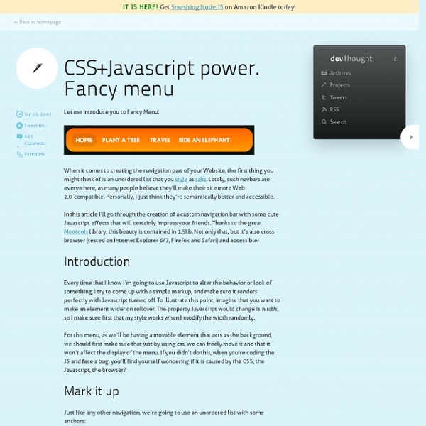 Guillermo Rauch’s Blog » CSS+Javascript power. Fancy menu