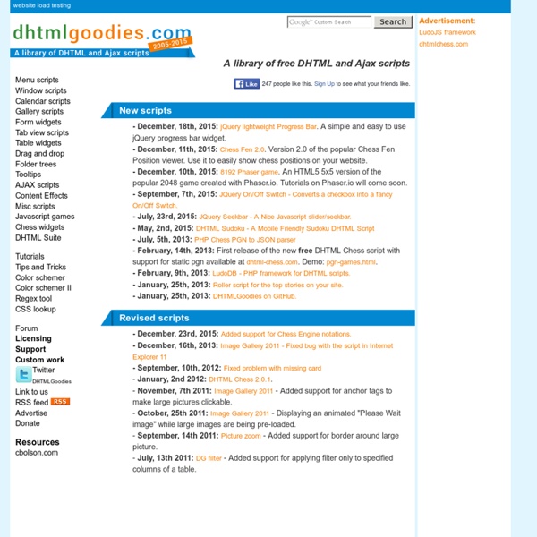 DHTML, Ajax And Javascript Code Library - DHTMLGoodies.com
