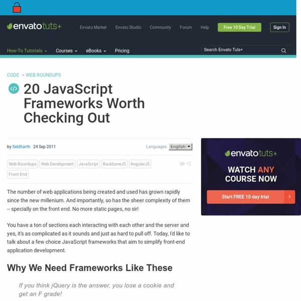 20 JavaScript Frameworks Worth Checking Out