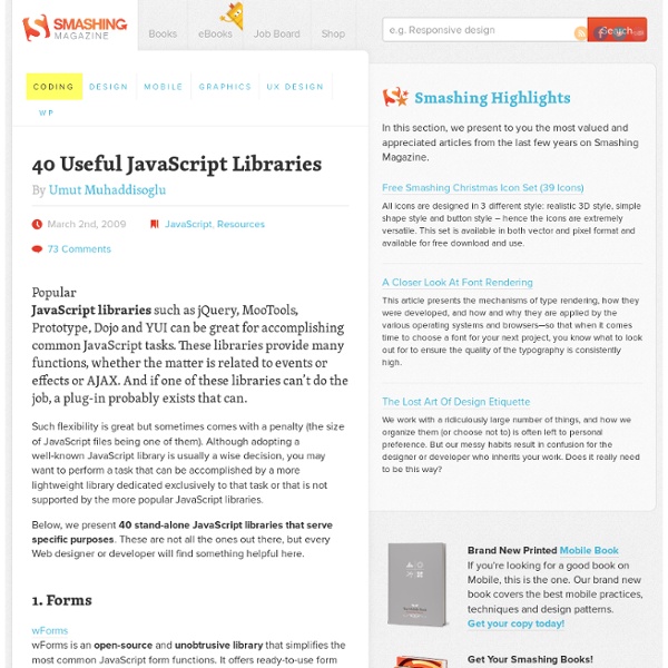 40 Useful JavaScript Libraries - Smashing Magazine