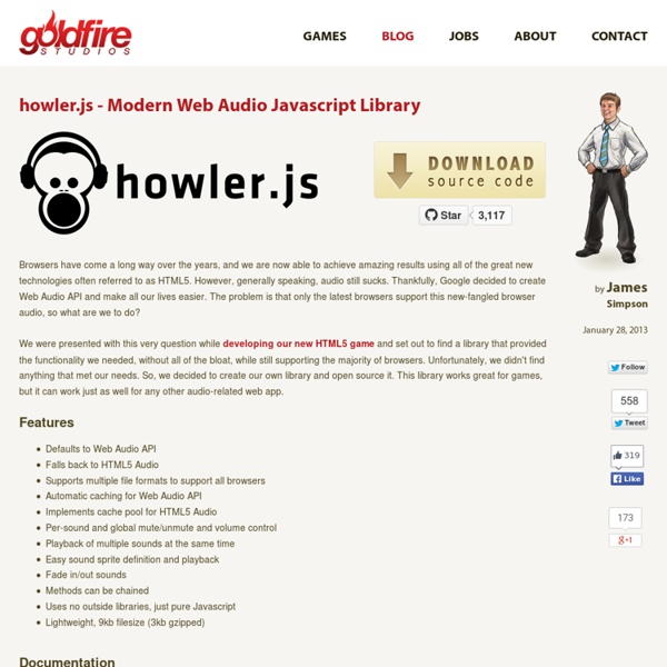 Howler.js - Modern Web Audio Javascript Library - GoldFire Studios