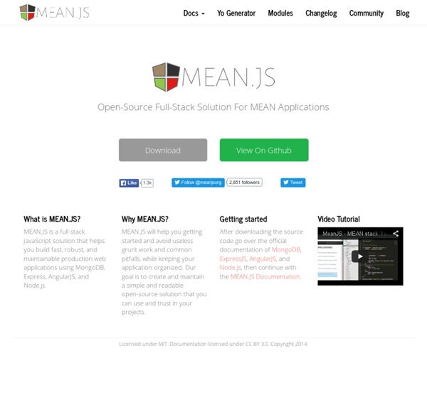 MEAN.JS - Full-Stack JavaScript Using MongoDB, Express, AngularJS, and Node.js