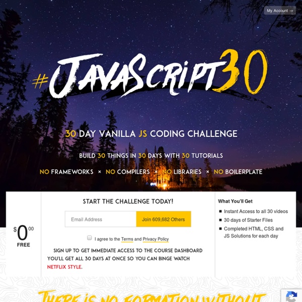 JavaScript 30 — Build 30 things with vanilla JS in 30 days with 30 tutorials